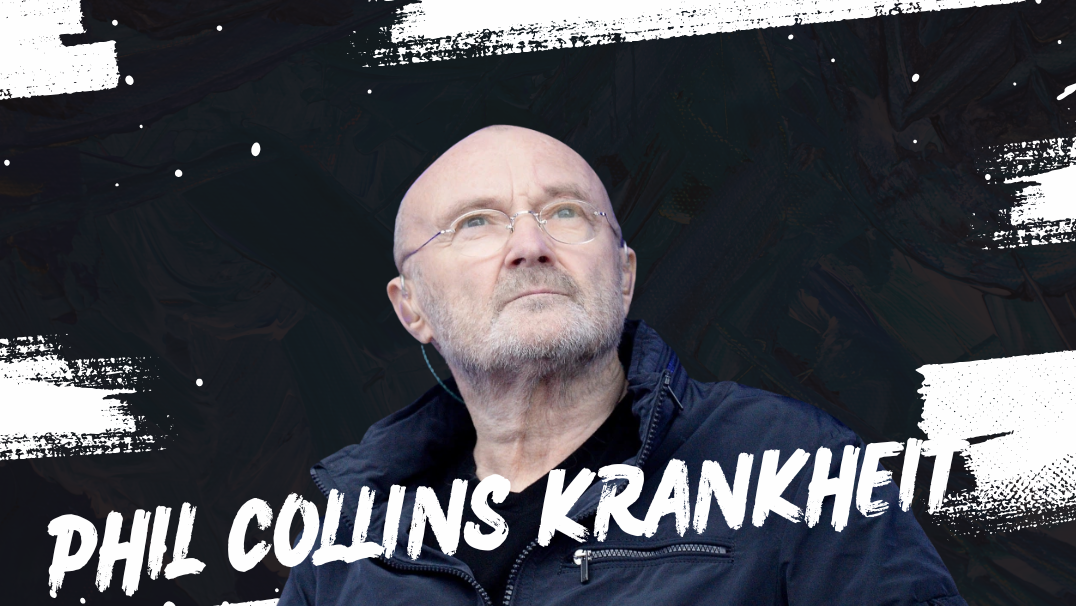 Phil Collins Krankheit – aktuelles Porträt des britischen Musikers mit Gehstock bei einem öffentlichen Auftritt.